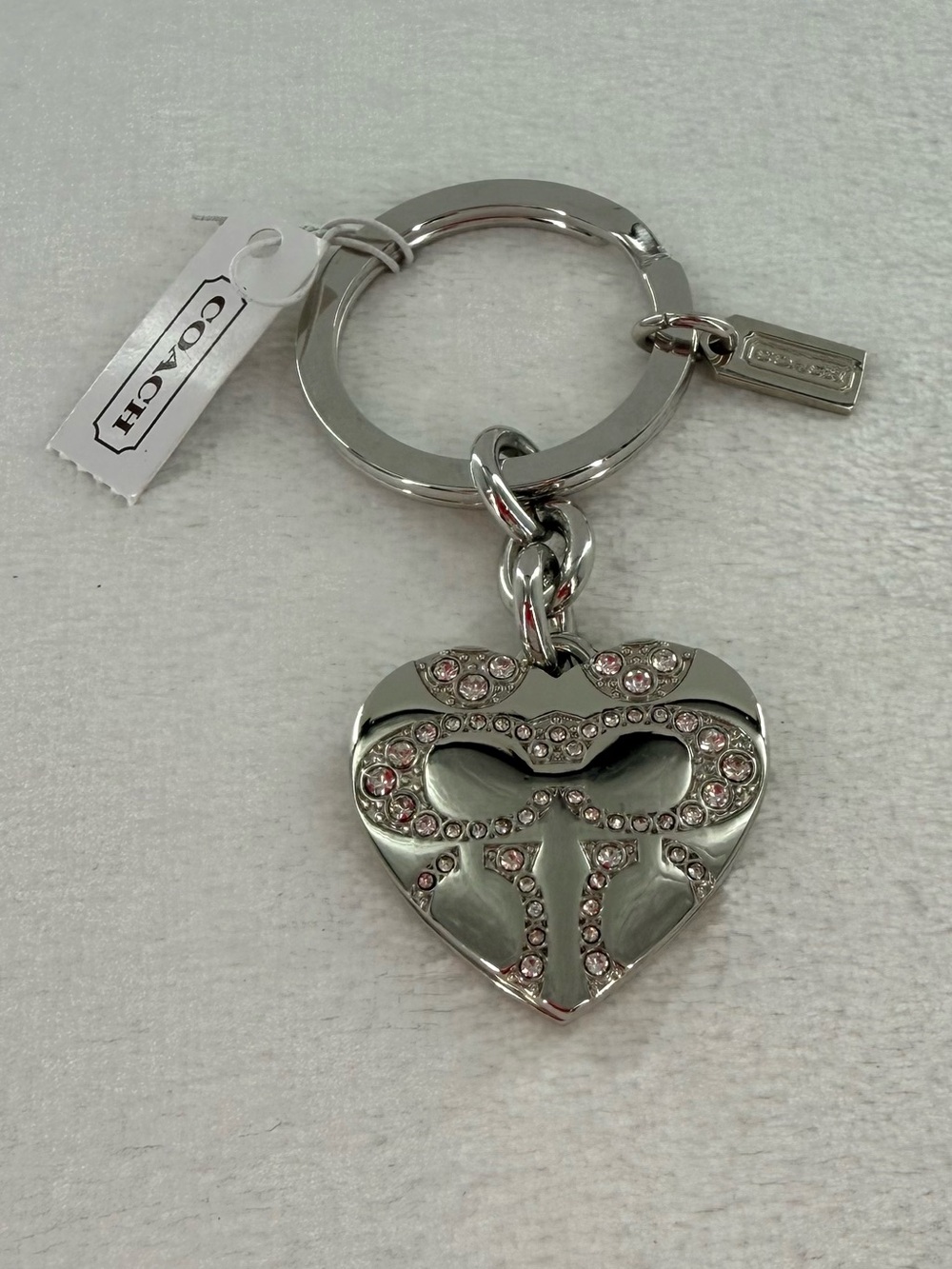 NWT Coach Heart Photo Keychain